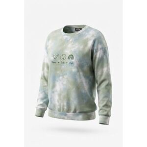 Feeling Festive Womens XXL Tie Dye Sweatshirt Happy Lucky Days Shamrock Green
